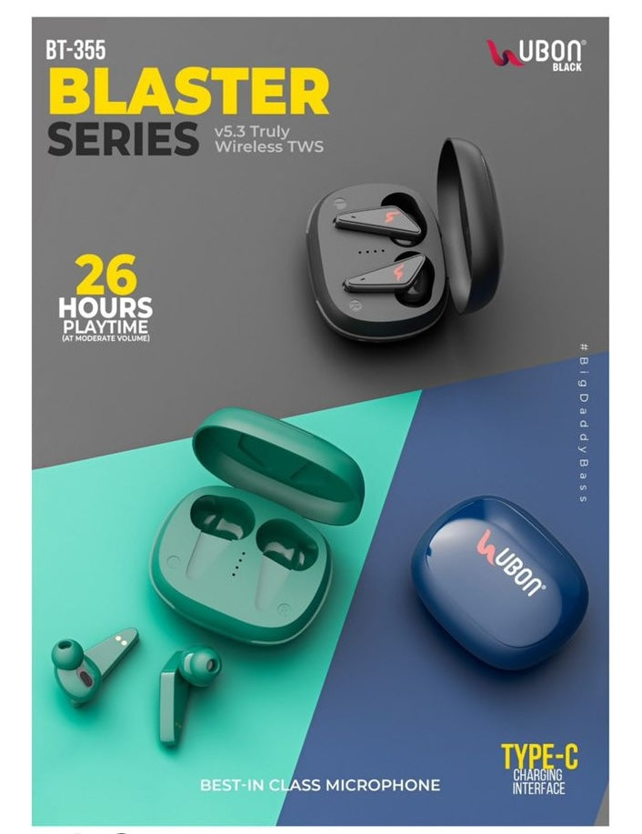BT 355 WIRELESS EARBUDS BLASTER SERIES