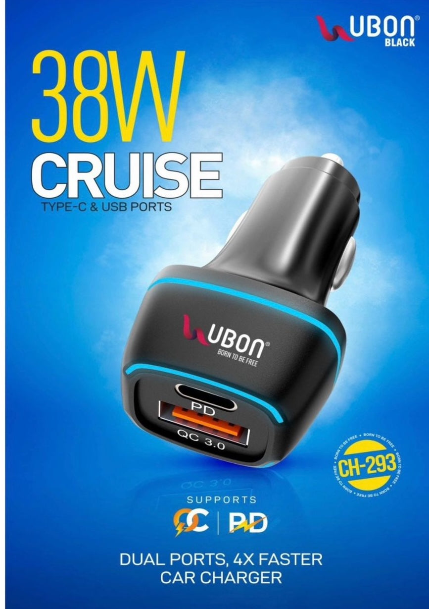 CH-293 CRUISE USB & TYPE C PORTS 38W/METAL