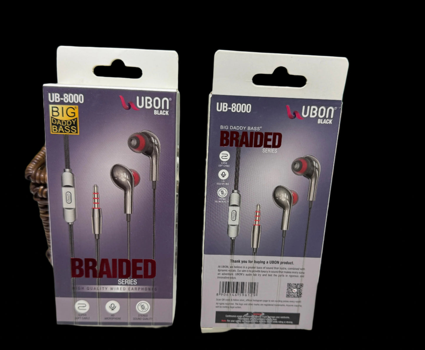 BIG DADDY BASE BRAIDED SERIES EARPHONES -UB 8000